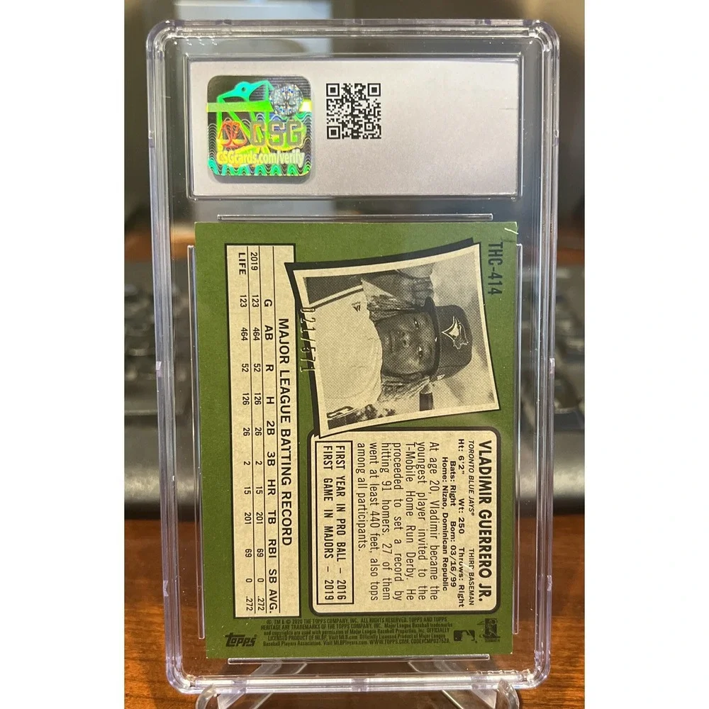 Vladimir Guerrero Jr 2020 Topps Heritage Chrome Refractor‎ /571 CSG 9 Mint